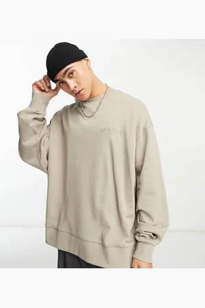 COLLUSION Sweatshirt with embroidered logo in washed khaki