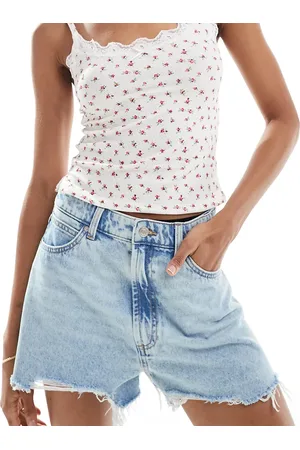 ASOS ASOS DESIGN Tall A line denim short in lightwash