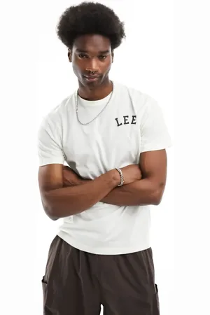 Lee Chest arc logo relaxed fit t-shirt in ecru