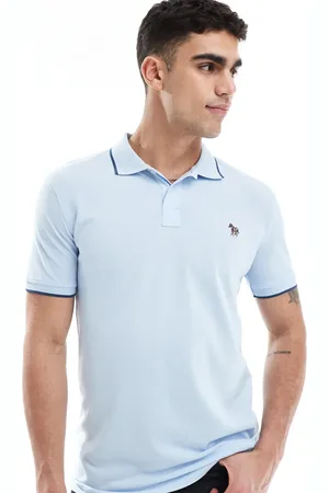 Paul Smith Tipped logo polo shirt in light