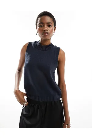 COLLUSION Ribbed turtle neck knitted tank in