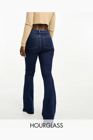ASOS Hourglass sculpting super stretch flare jeans in dark