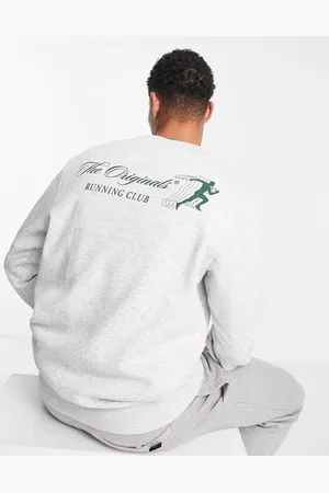 JACK & JONES Originals crew neck sweatshirt with run club back print in