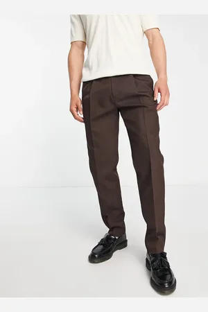 Topman Tapered pronounced twill trousers in