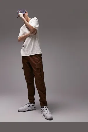 Topman Tapered three pocket cargo trousers in