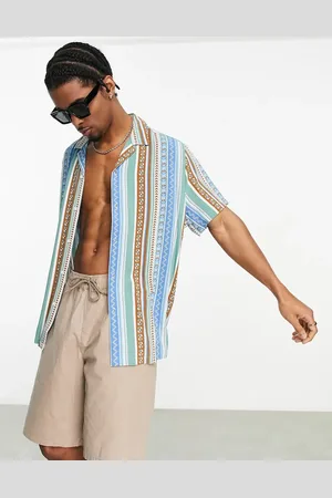 ASOS Relaxed revere shirt in aztec print