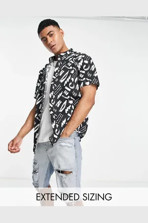 ASOS Stretch slim shirt in abstract print