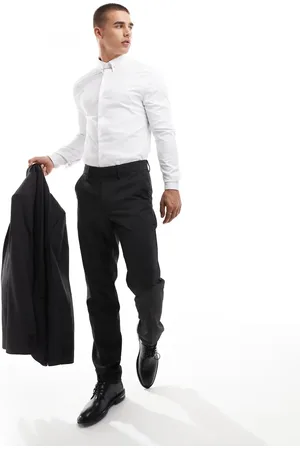 ASOS Slim shirt with collar bar detail in