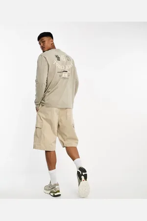 ASOS Long-sleeve relaxed fit t-shirt in khaki with Tokyo back Print