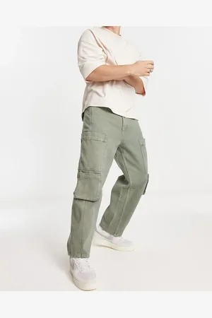 ASOS Oversized tapered cargo trousers in washed