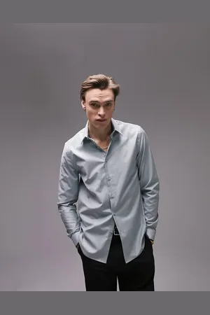 Topman Premium formal shirt in sage