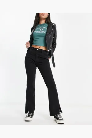 Urban Revivo Split hem slim leg jeans in