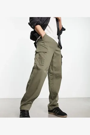 ADPT. Wide fit cargo trouser in khaki