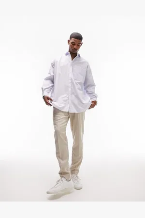 Topman Long sleeve super oversized stripe formal shirt in