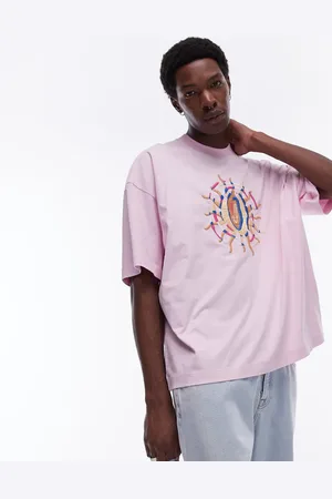 Topman Extreme oversized fit t-shirt with sun embroidery in washed