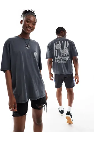 ASOS Unisex oversized band tee in washed with Guns N Roses graphic prints
