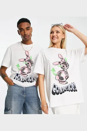 COLLUSION Unisex oversized t-shirt with bunny print in
