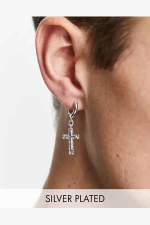 ASOS Hoop earrings with raised cross in real plate