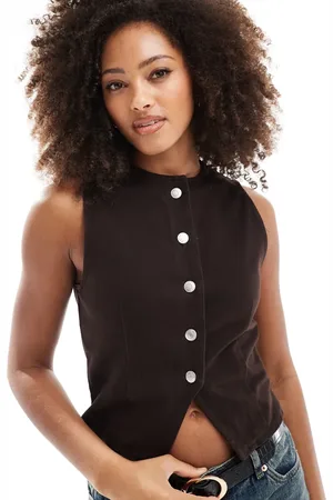 ASOS Denim waistcoat in chocolate
