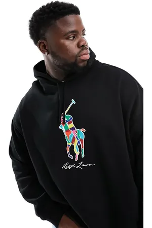 Ralph Lauren Big & Tall multi player logo hoodie oversized fit in