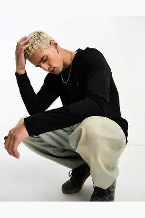 AllSaints Tonic long sleeve crew t-shirt in jet