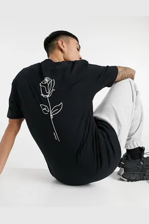 JACK & JONES Originals oversize t-shirt with rose back print in