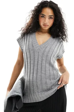 ASOS Oversized knitted tank top in wide rib