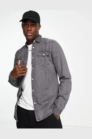 New Look Western denim shirt in washed