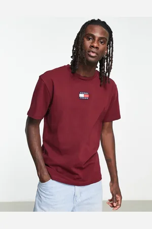 Tommy Hilfiger Central badge logo t-shirt in burgundy