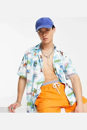 COLLUSION Holiday print revere short sleeve shirt in