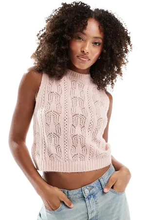 ASOS Fluffy knit tank top with pointelle stitch in