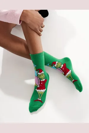 ASOS Christmas Grinch ankle socks in