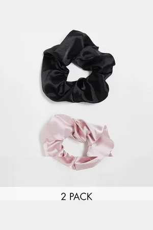 Pieces® 2 pack scrunchies in black and pink