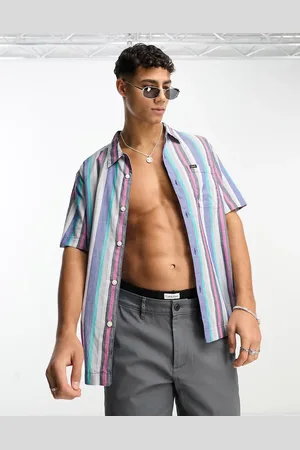 Lee Resort short sve stripe relaxed fit shirt in