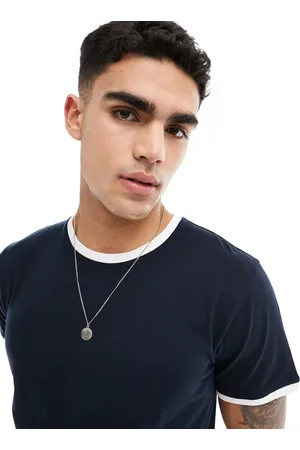 Brave Soul Ribbed ringer t-shirt in & white