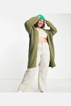 Noisy May Chunky longline cardigan in green