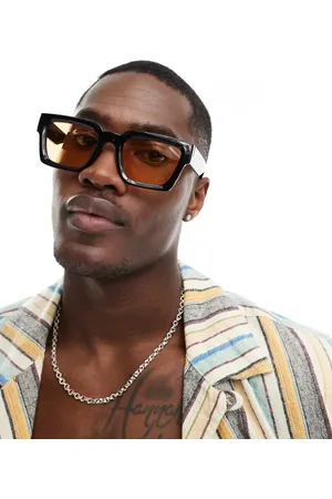 ASOS Square sunglasses with bevel frame and amber lens in