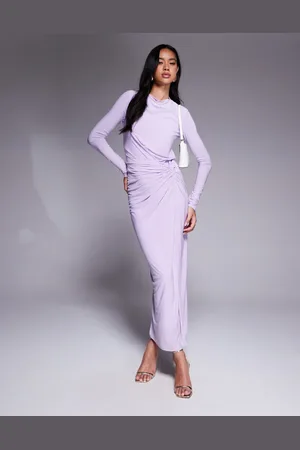DASKA Twist front dress in lilac