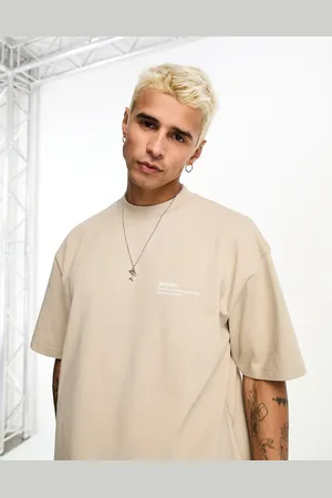 Dr Denim Miller small logo oversized t-shirt in beige