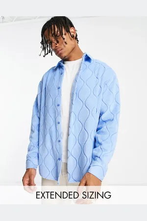 ASOS Oversized fleece shirt with embossed print