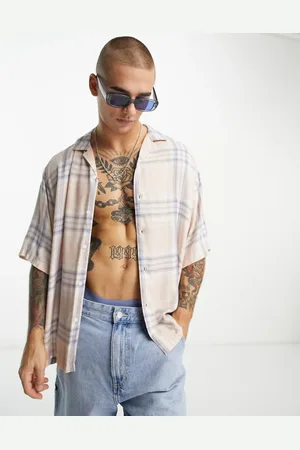 ASOS Boxy oversized revere shirt in check