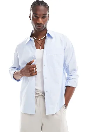 Bershka Boxy fit long sleeve shirt in