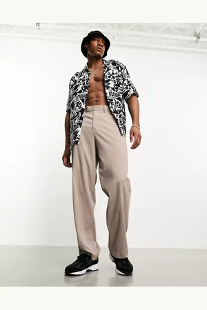 Bershka Geometric shapes printed shirt in and white