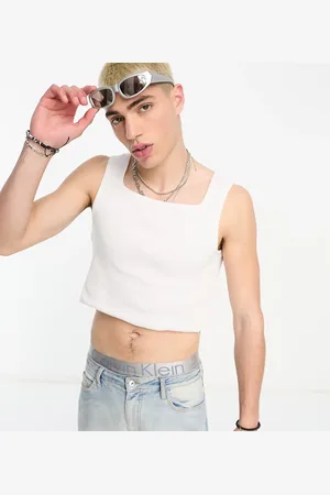 COLLUSION Ribbed cropped vest in