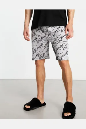 ED HARDY Jaquard waistband sleep shorts in marl