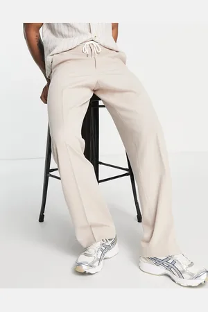 ASOS Wide smart joggers in stone