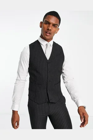 ASOS Skinny waistcoat in pinstripe