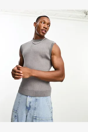 Bershka Knitted ribbed vest in