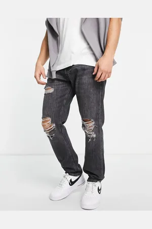 JACK & JONES Chris straight fit jean with knee rips in