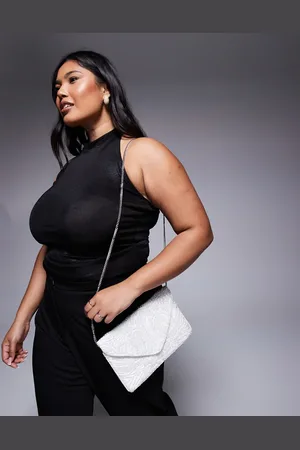 True Decadence Pearl and bead envelope clutch bag in